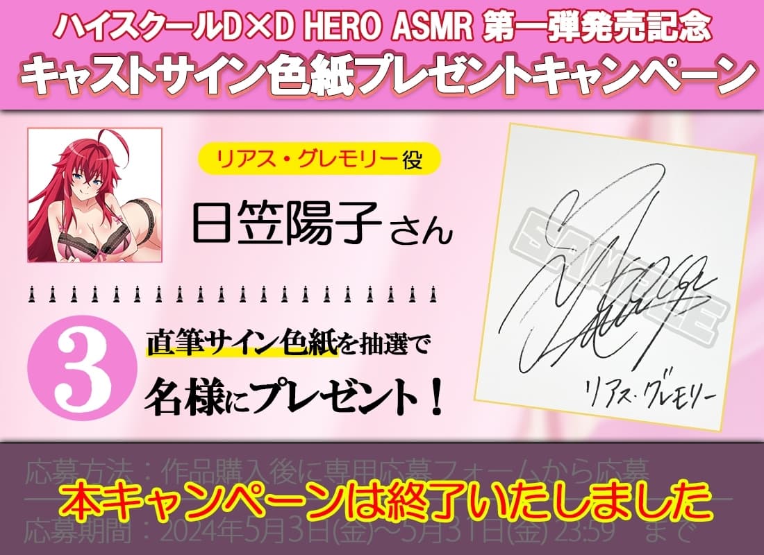 ハイスクールD×D HERO ASMR リアス部長の秘密のゴホウビ 【CV:日笠陽子】 サンプル画像 3