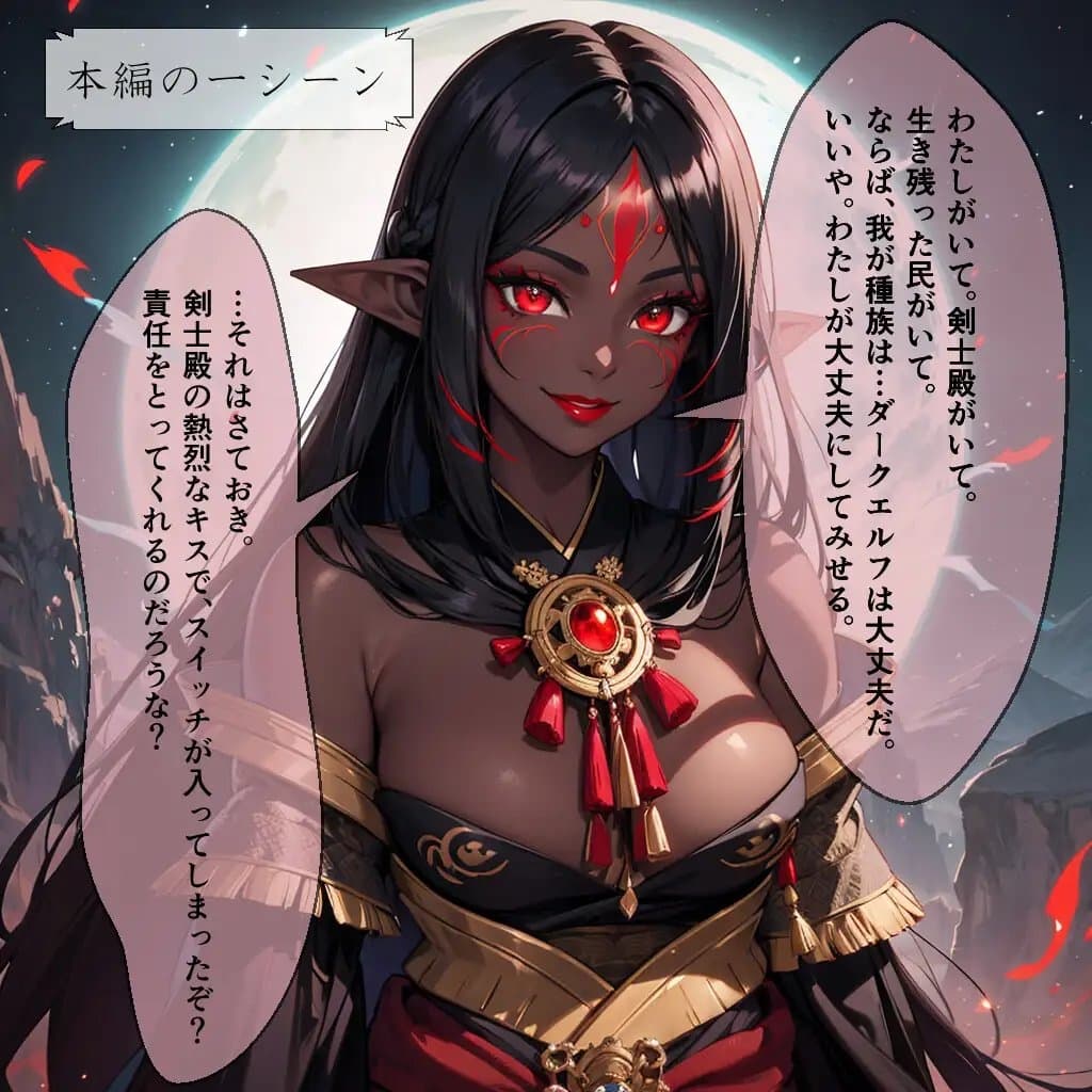 【たっぷり濃厚キス×ねっとり耳舐め】ダークエルフの濃厚接吻・耳舐め逃避行 サンプル画像 1