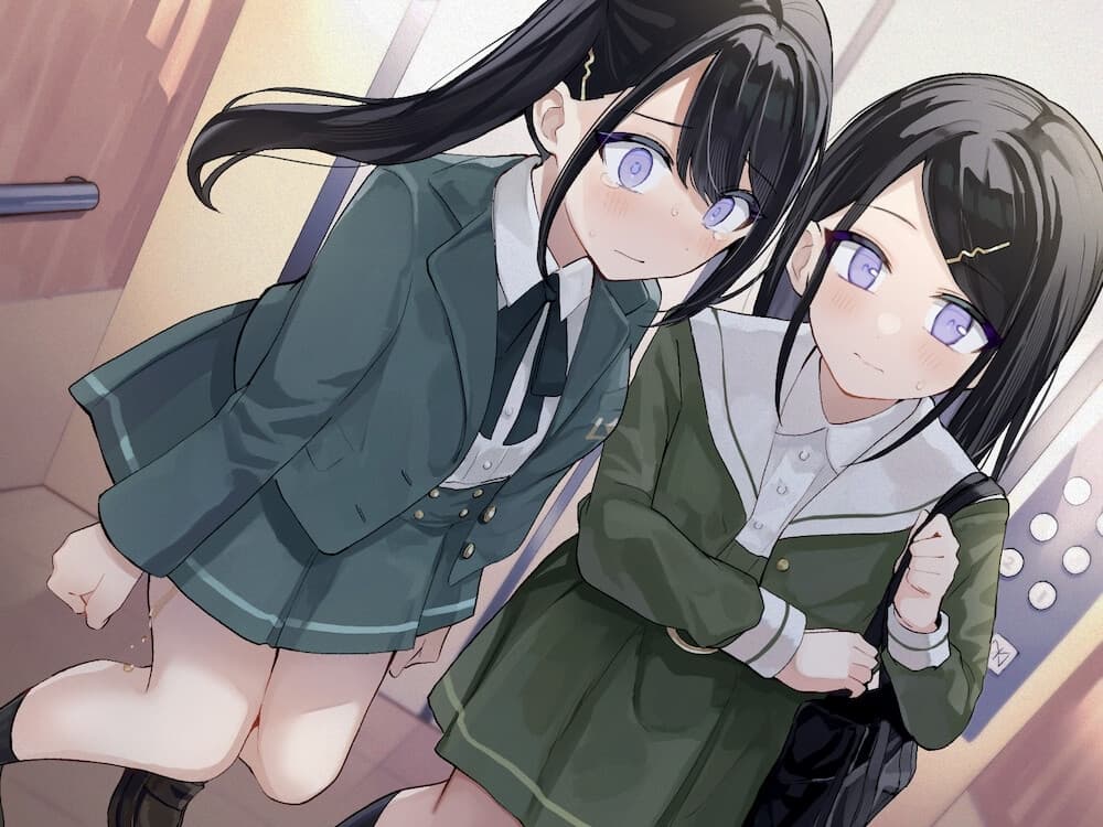 【おしっこ我慢/バイノーラル】双子と我慢のエレベーター(お漏らし/放尿) サンプル画像 1