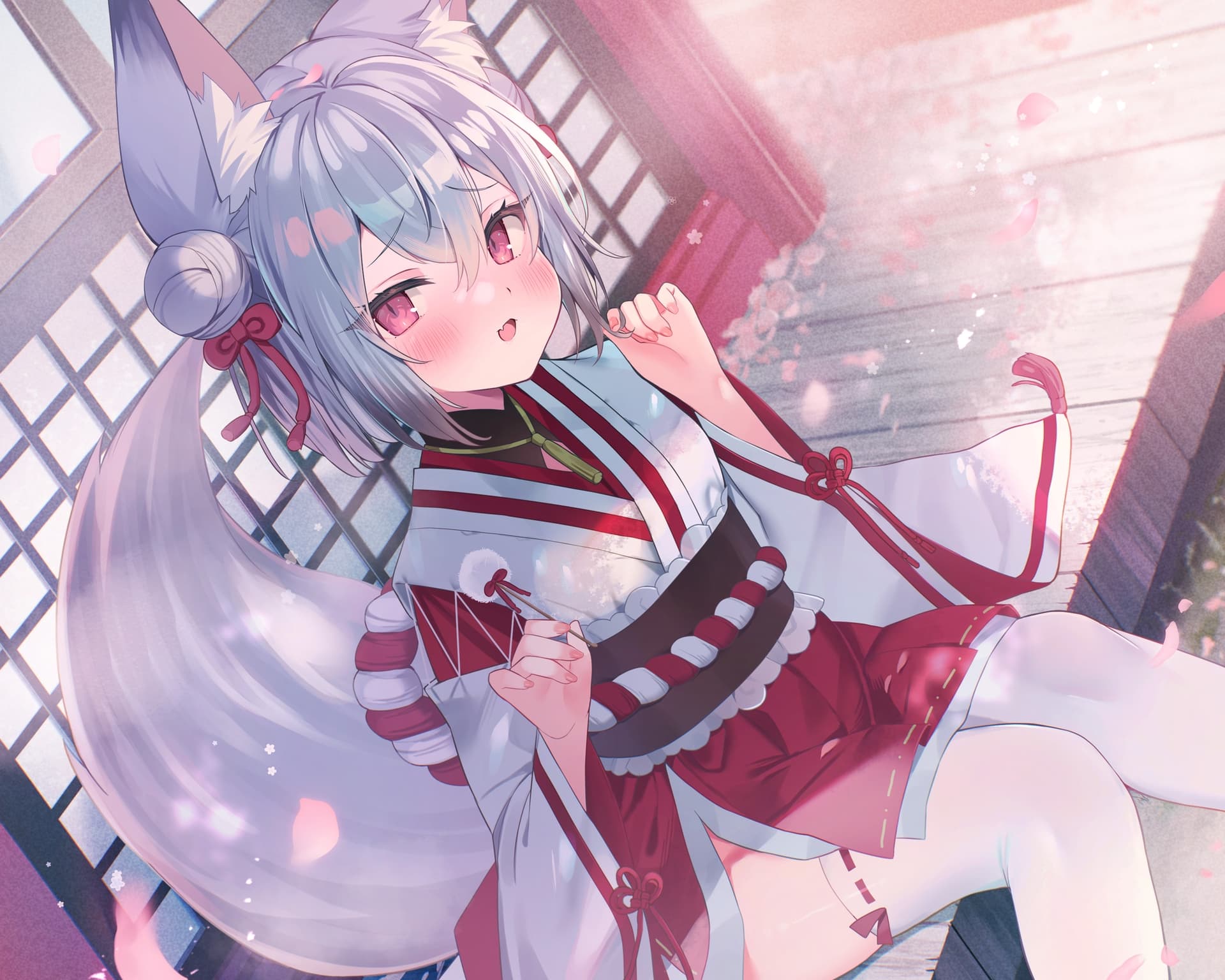 憩雲大社『お狐姉妹と癒しの月夜』～お狐姉妹のクールで内気な三女、春月【CV.中井みのる】 サンプル画像 1