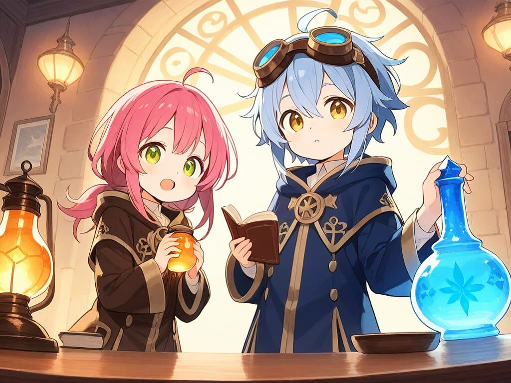 【おしっこ我慢】新米錬金術師 フィオとニニエのおしがま騒動記 サンプル画像 1