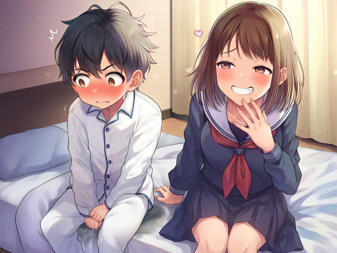 【おしっこ我慢】僕と後輩ちゃんと！ サンプル画像 1