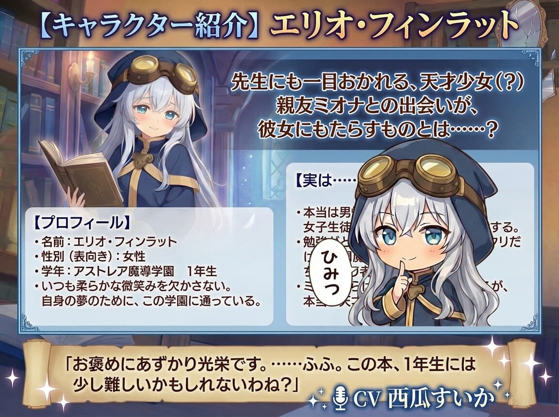 【おしがま × 叙述トリック】男装ミオナちゃんと女装エリオくん サンプル画像 4