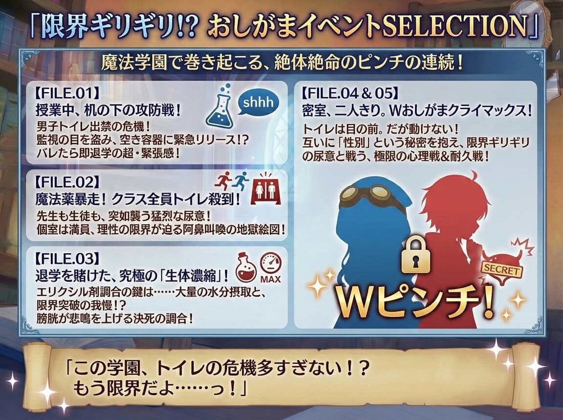 【おしがま × 叙述トリック】男装ミオナちゃんと女装エリオくん サンプル画像 5