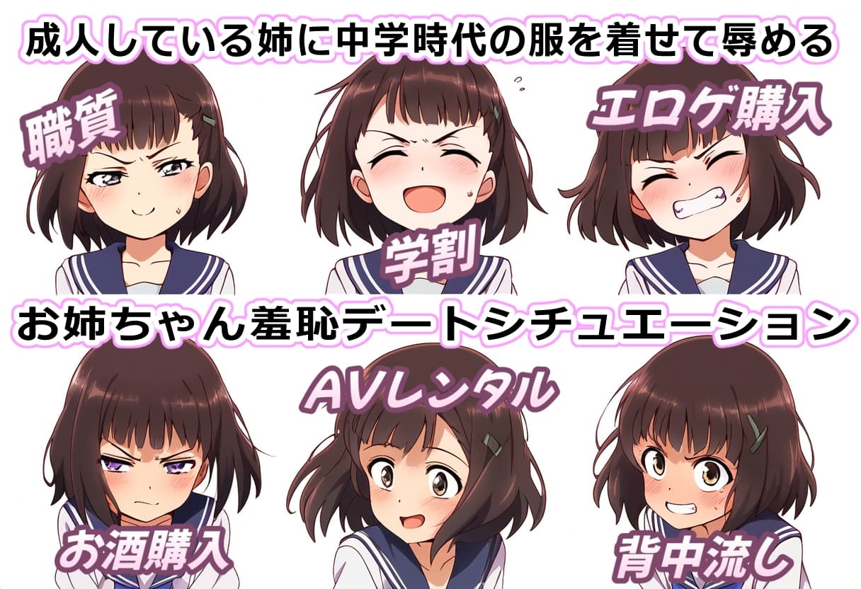 童顔お姉ちゃんの弱みを握って制服コスプレ羞恥デート サンプル画像 1