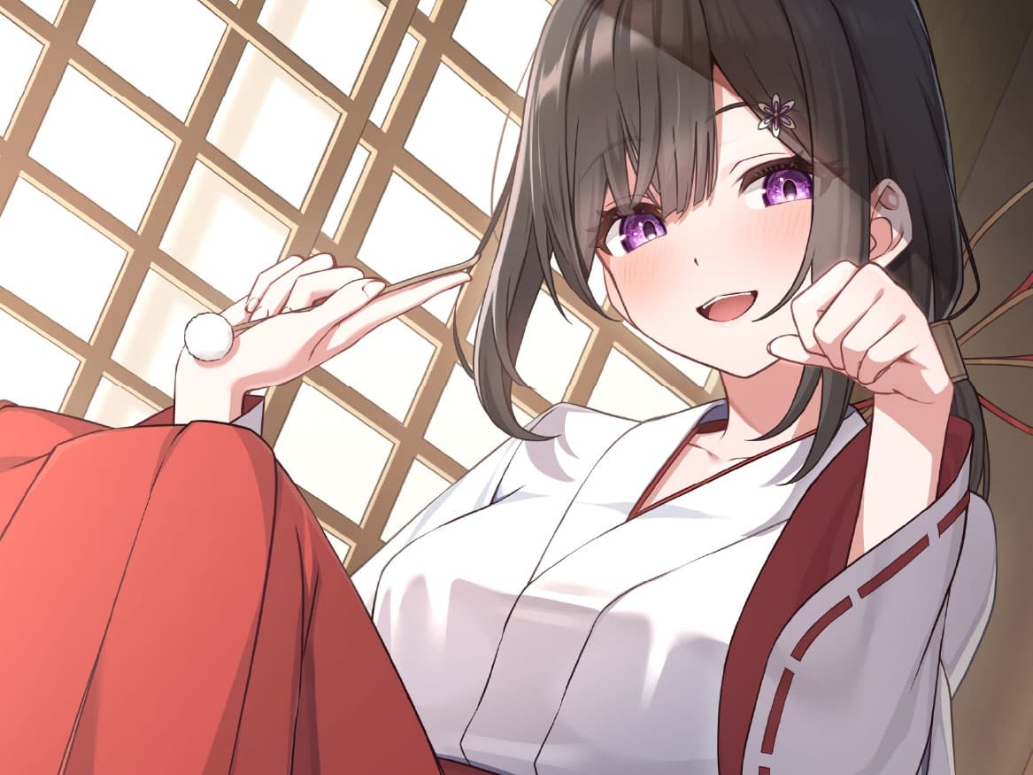 【CV.茅野愛衣】巫女さんと、安らぎの時間。【耳かき・シャンプー・猫語】～『やがて散りゆく鏡の花へ』ASMR吉積舞編2～ サンプル画像 1