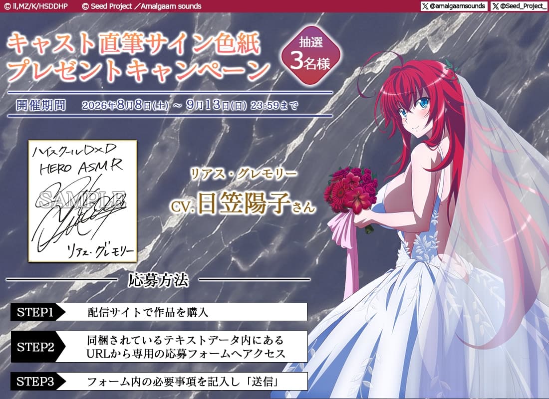 ハイスクールD×D HERO ASMR リアス部長とドキドキ新婚生活!?【CV:日笠陽子】 サンプル画像 4