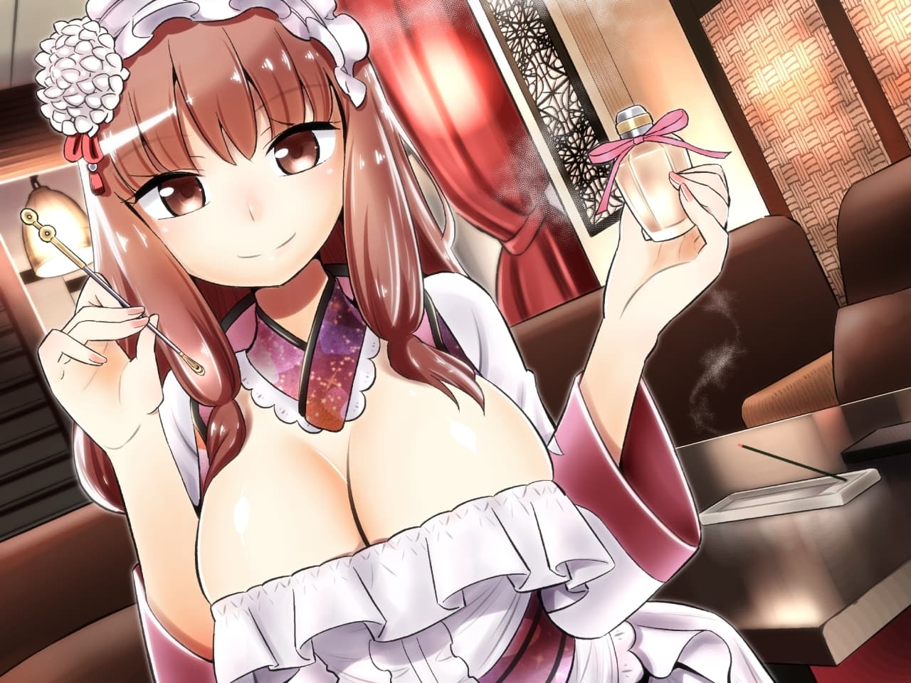 ご奉仕♪メイドり～夢☆かほり 胸いっぱいの香りで内と外から包み込み癒し 全年齢版 サンプル画像 1