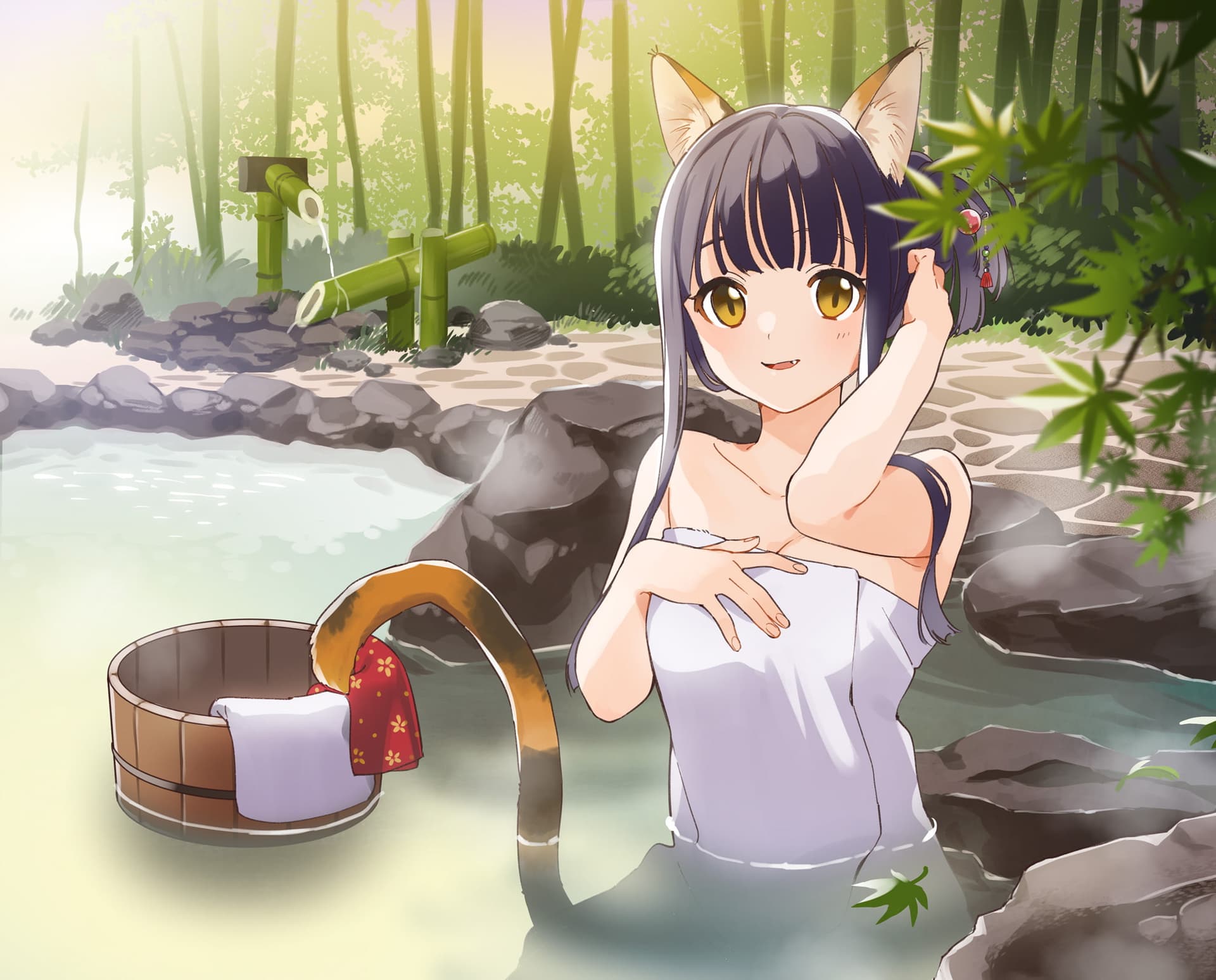 【耳かき・ねこじゃらし】ねこぐらし。2〜ミケ猫少女とマタタビの湯〜【CV: 上坂すみれ】 サンプル画像 3