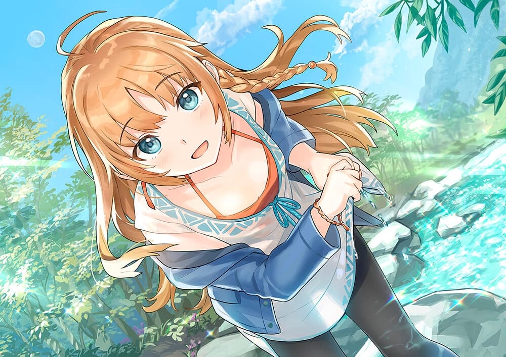 【両片思いの幼馴染と癒しキャンプ】空と森と川と月と幼馴染 サンプル画像 1