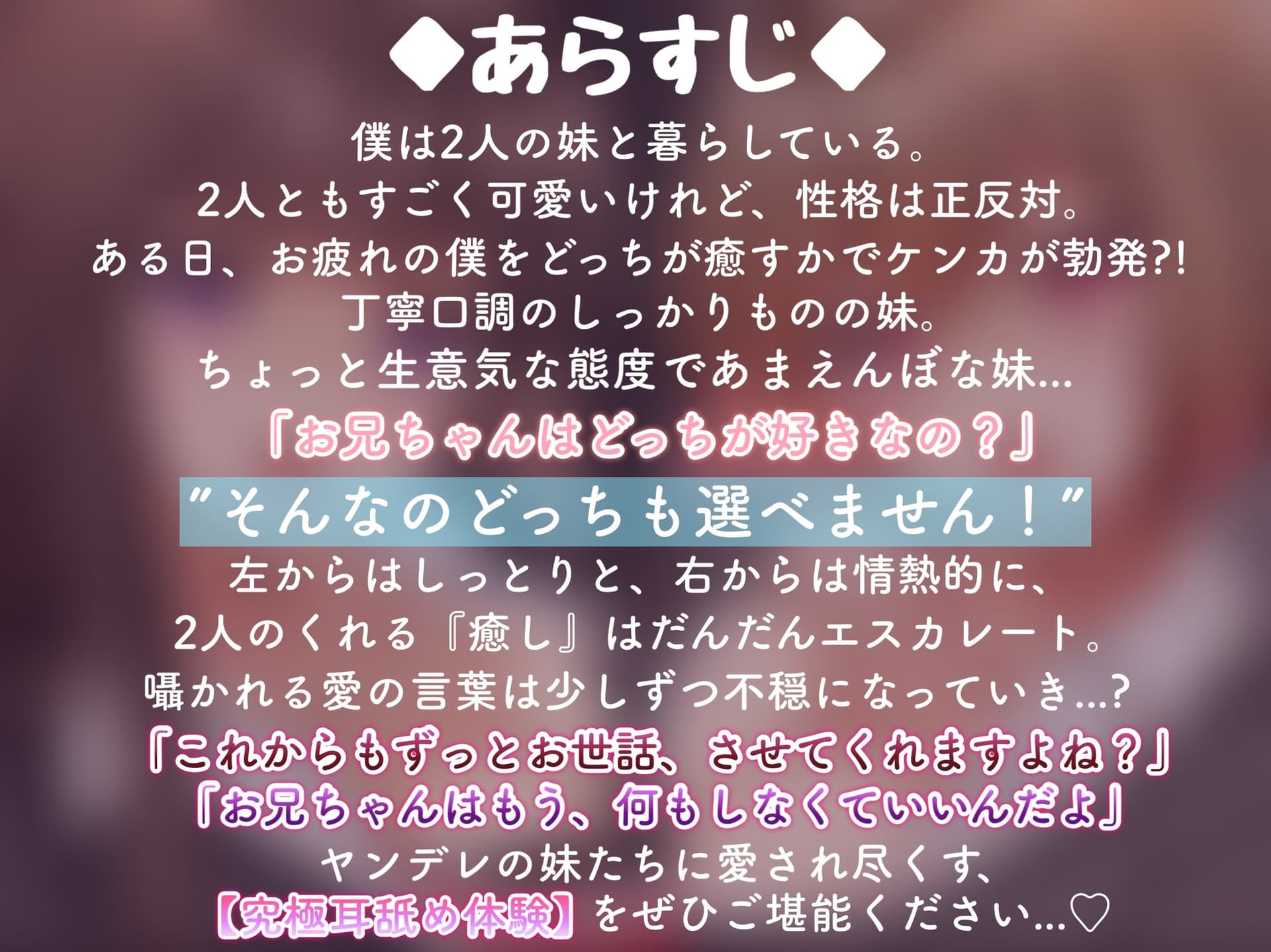 【耳舐め超特化】僕の妹は耳舐め好きのヤンデレだった。～お兄ちゃんはずっとずっと私だけのもの～(じゅるじゅる/ぐっぽり耳舐め+Dキス) サンプル画像 1