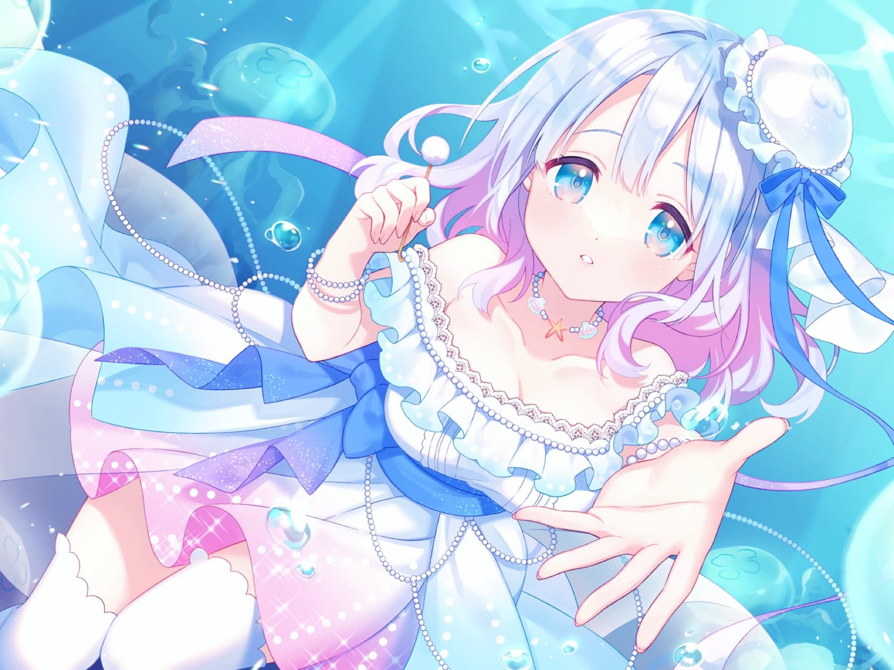 クラゲ娘はキミを癒したい～泡の中でゆらゆらり～【触手耳かき・マッサージ・海中の音・安眠】 サンプル画像 4