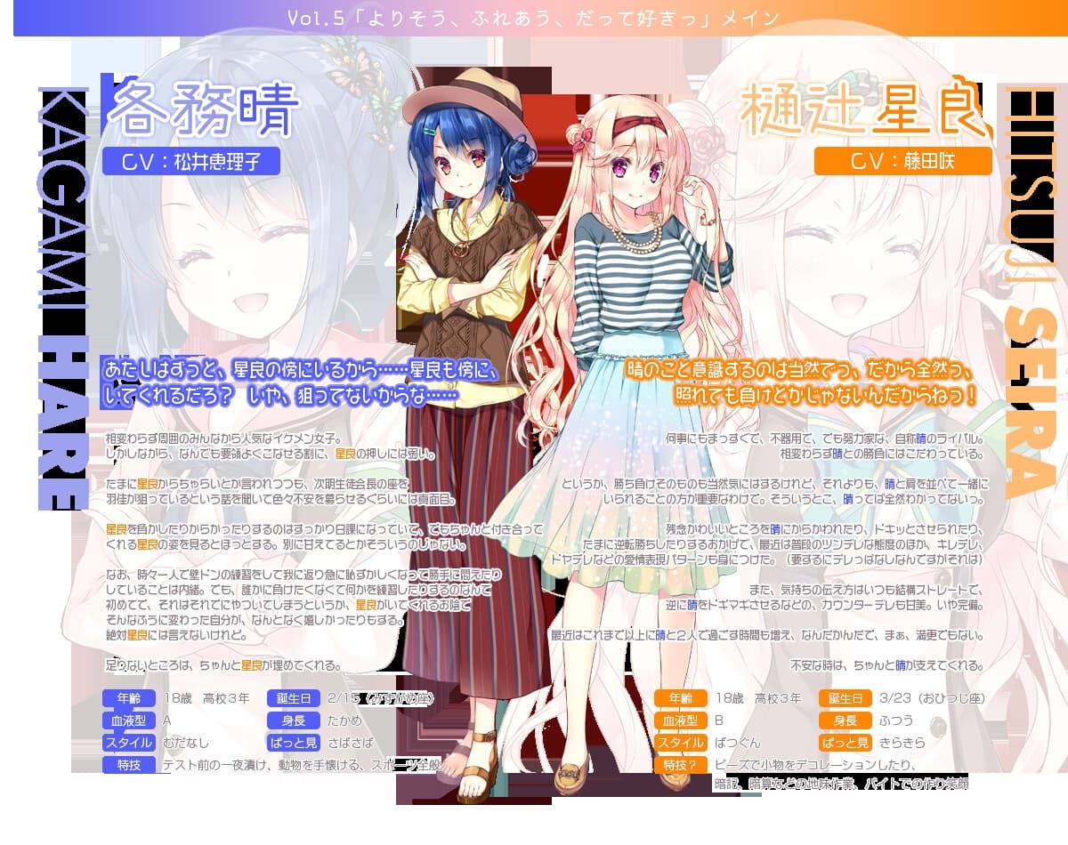 【百合ボイスドラマ】りりくる Rainbow Stage!!! ～Pure Dessert～ Vol.5『よりそう、ふれあう、だって好きっ』 サンプル画像 2