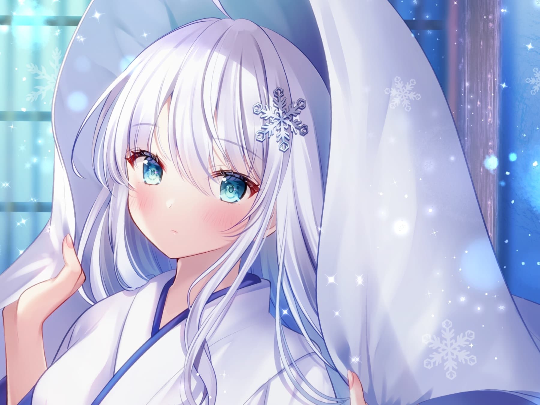 雪女の耳奉仕～癖になってはダメですよ?～【耳かき・氷の耳かき・薬草オイルマッサージ・添い寝】 サンプル画像 1