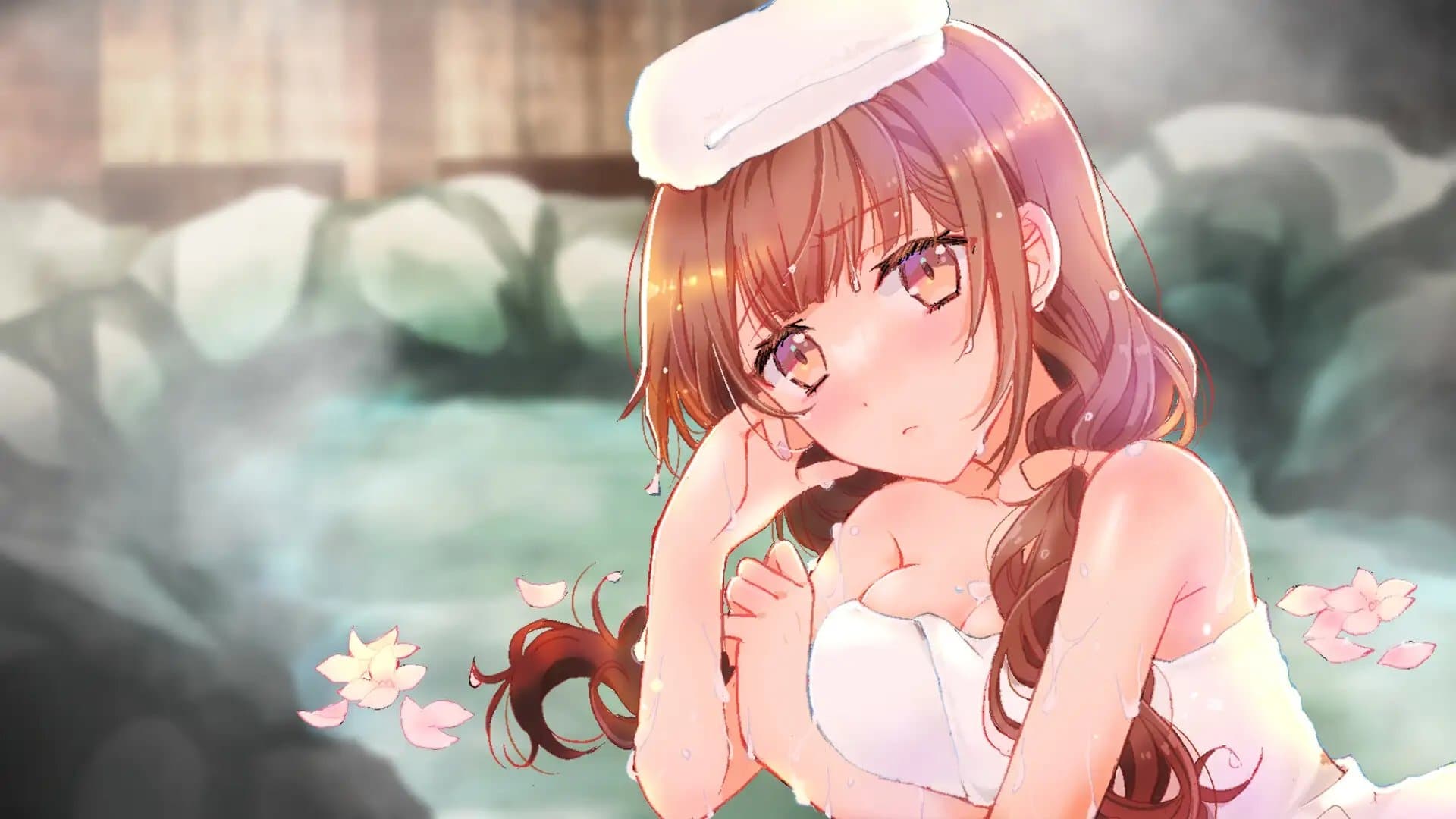 癒し系彼女と初めての温泉旅行～露天風呂で…～ サンプル画像 2