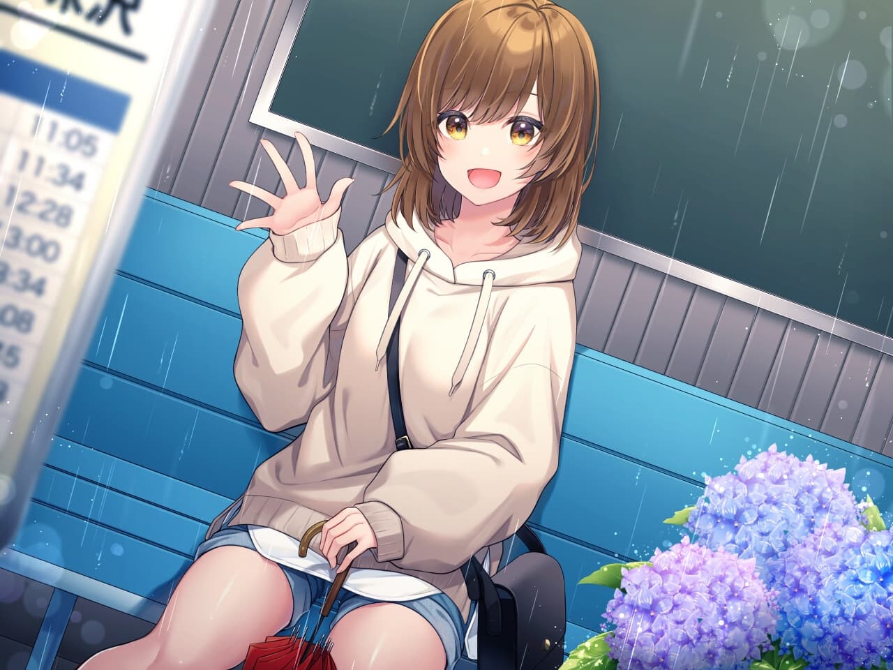 【寝息・ASMR・雨音・混浴・耳吹き】雨宿り後に可愛い同僚の家に行ってイチャイチャした件【CV:久保田未夢】 サンプル画像 1