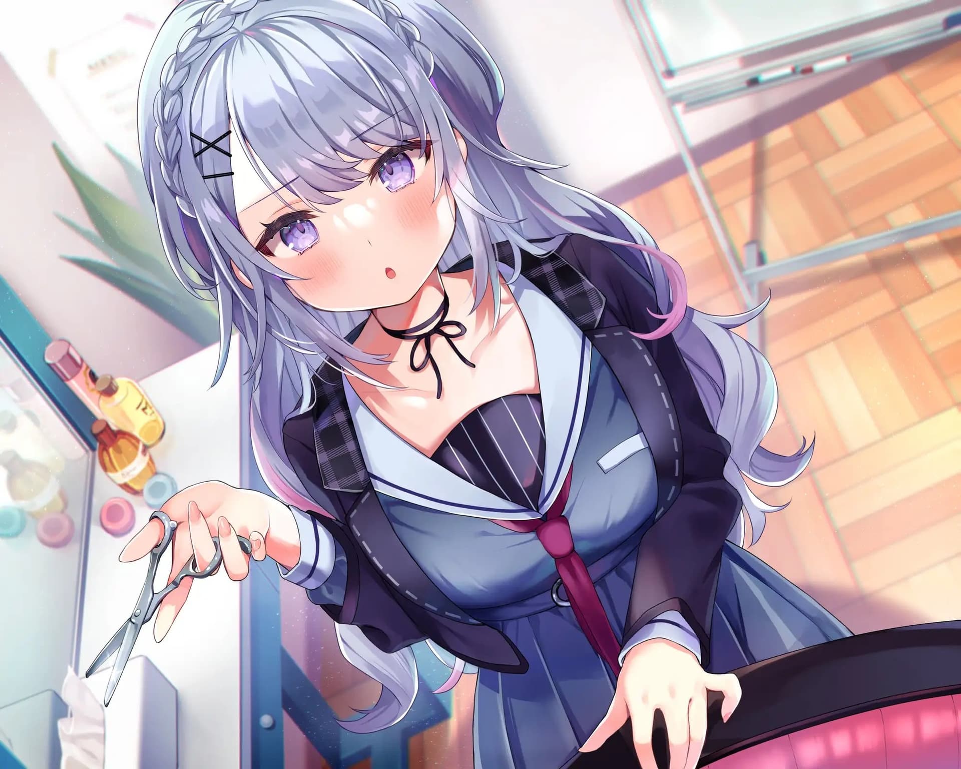 【ヘアカット・シャンプー・マッサージ】私立小戸入高校ASMR部活動記録～美容師志望の氷雪系JK～【CV.小原莉子】 サンプル画像 1